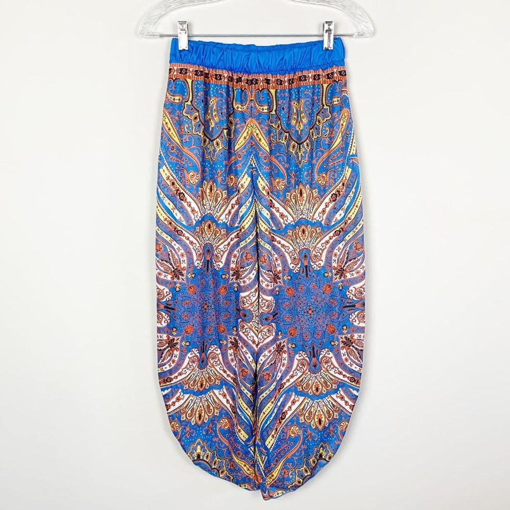 Zara Blue Paisley Track Pants